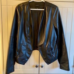 Faux leather jacket black